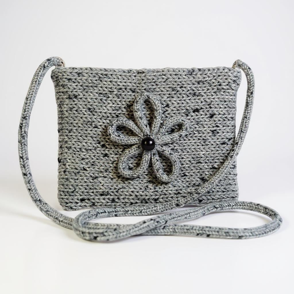 The Daisy Crossbody Purse in Black and Gray