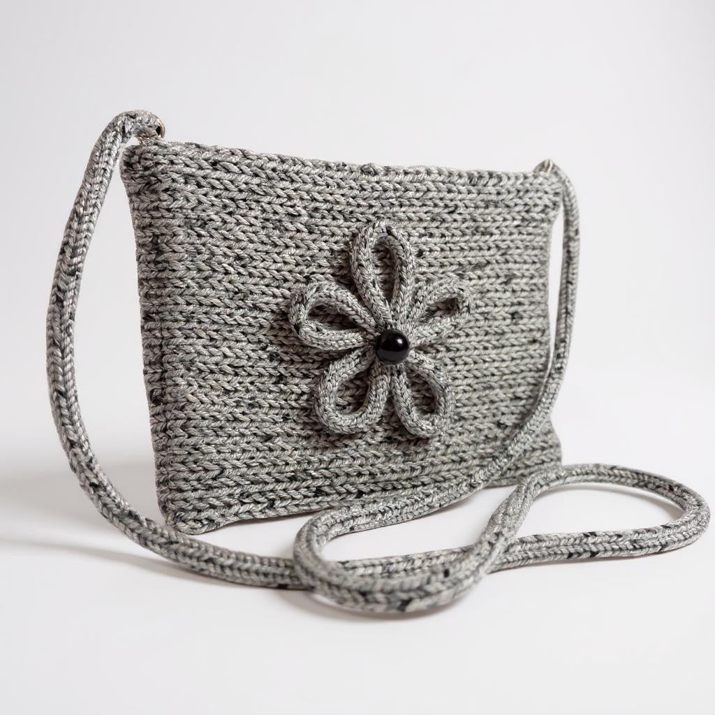 The Daisy Crossbody Purse in Black and Gray