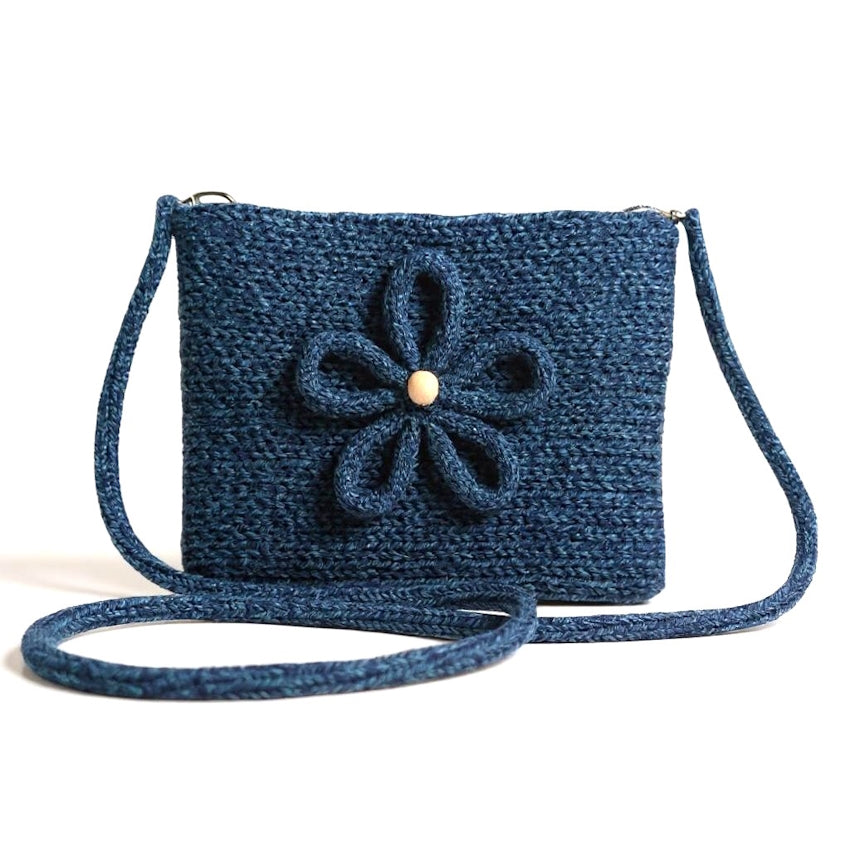 The Daisy Crossbody Purse in Blueberry
