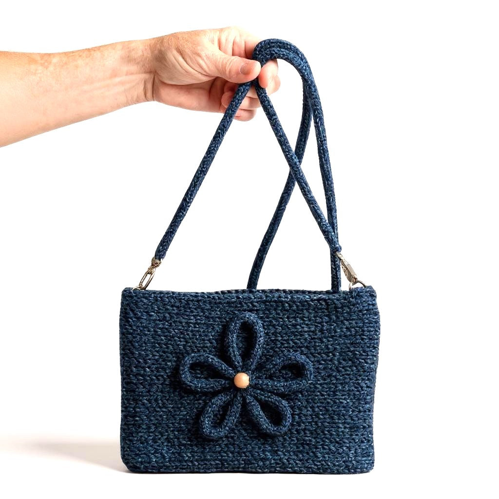 The Daisy Crossbody Purse in Blueberry