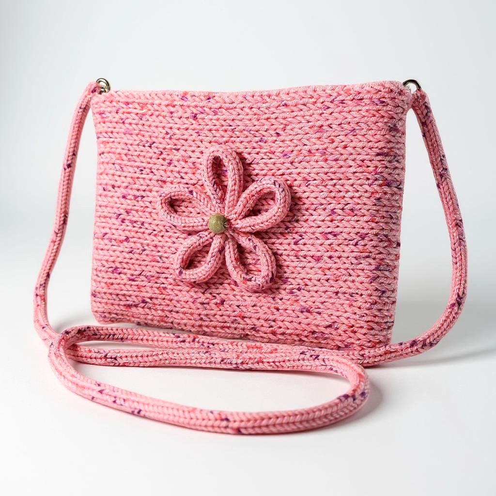 The Daisy Crossbody Purse in Bright Pink