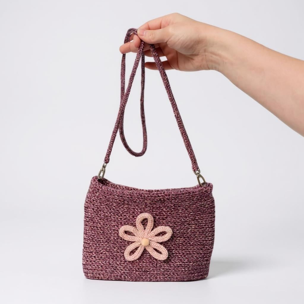 The Daisy Crossbody Purse in Eggplant