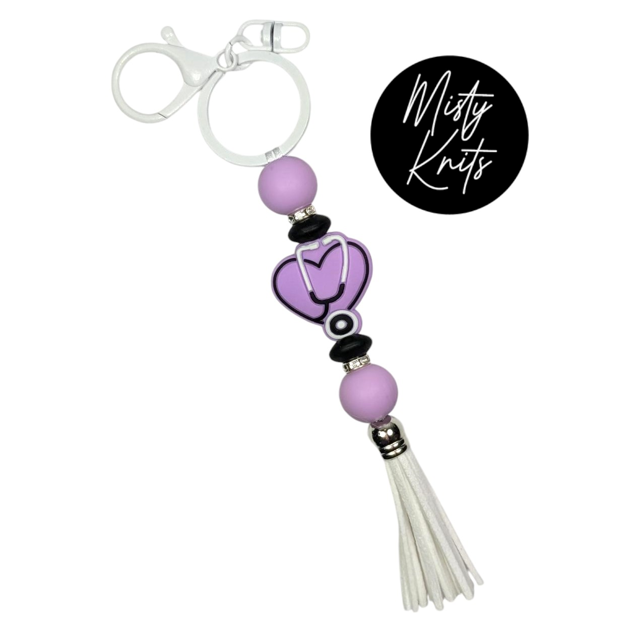 Medical Heart Keychain - Purple