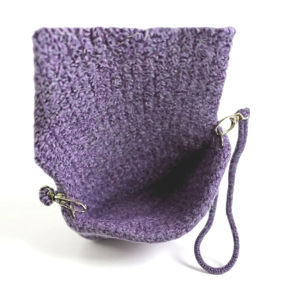The Slim Wooly Crossbody Purse in Dusty Purple