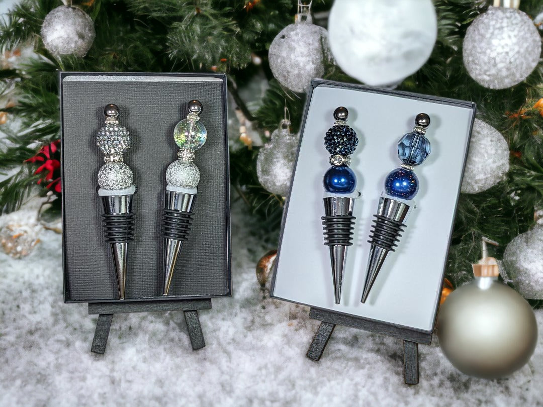 Wine Bottle Stoppers - Box of two stoppers - Includes Gift Box