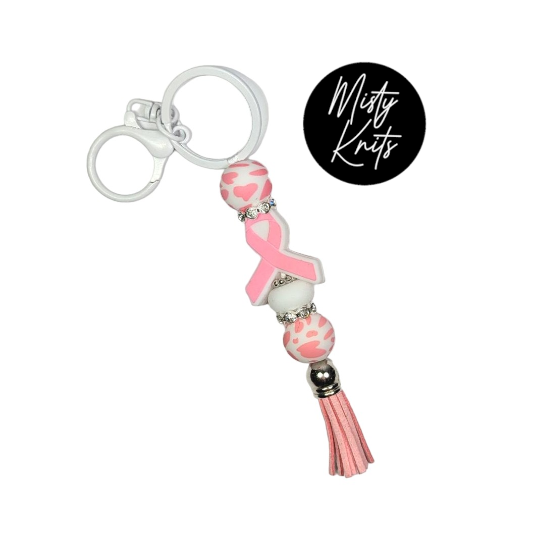 Breast Cancer Awareness Keychain with Tassel