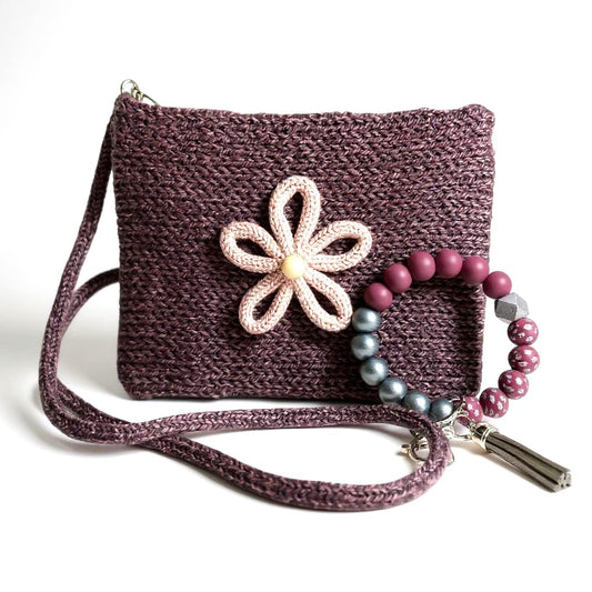 The Daisy Crossbody Purse in Eggplant