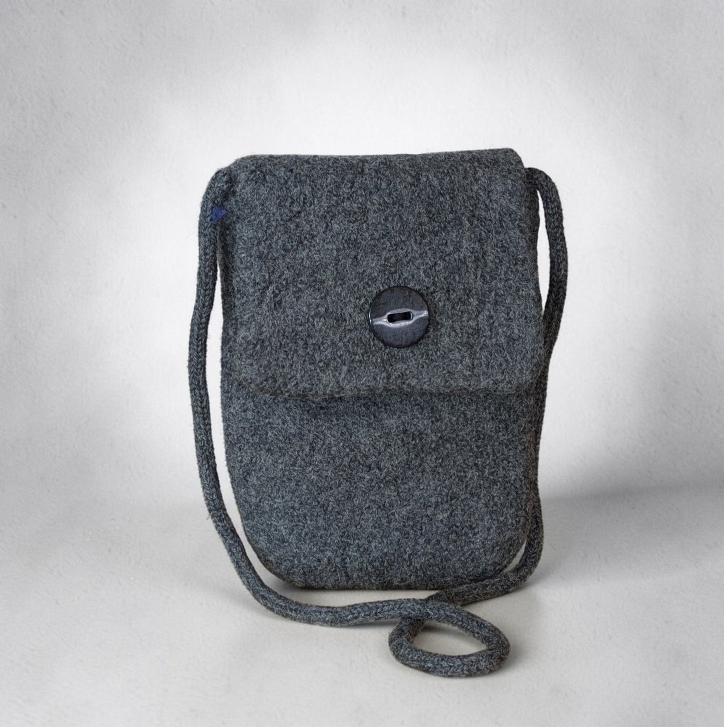 Wool Felt Crossbody Purse Dark Gray