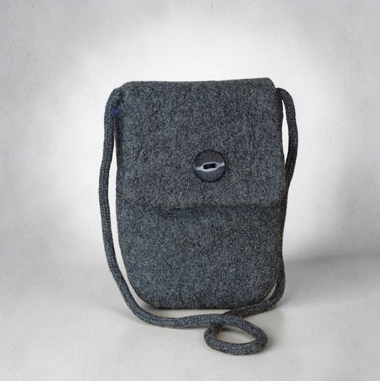 Wool Felt Crossbody Purse Dark Gray