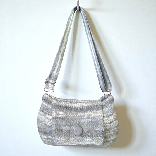 Multi Gray Felted Wool Purse
