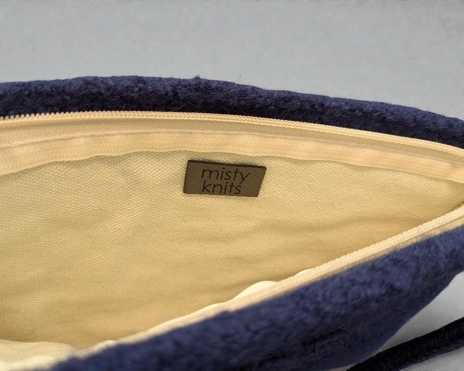 The Felted Daisy Crossbody Purse in Navy