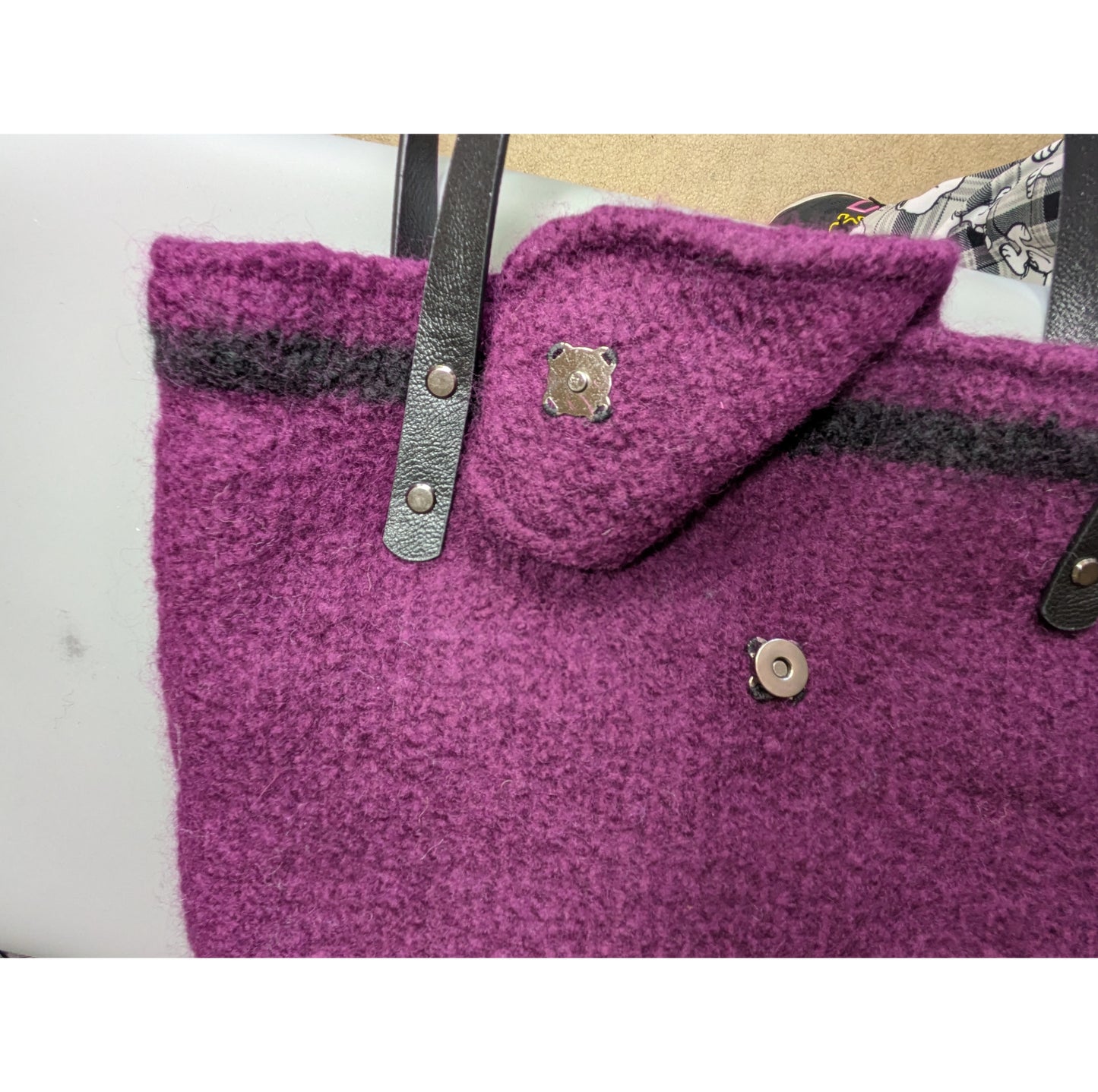 Plum Felted Wool Purse