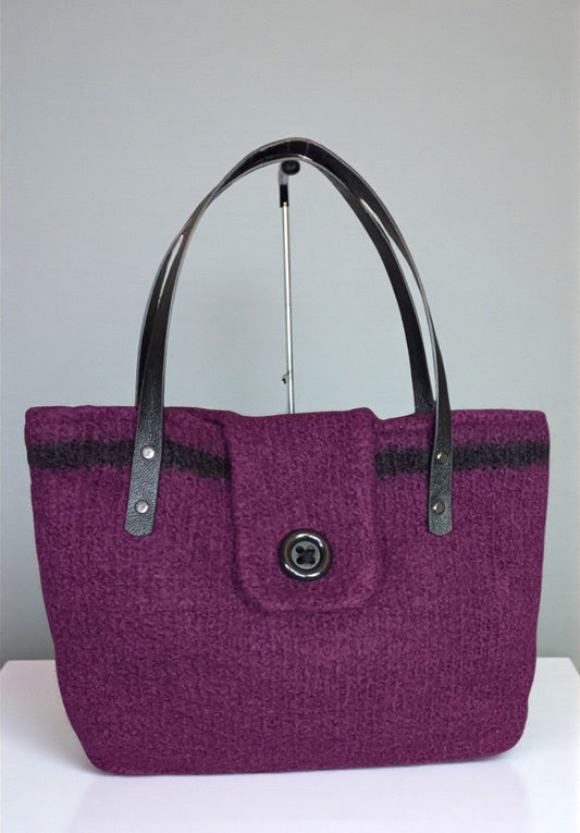 Plum Felted Wool Purse