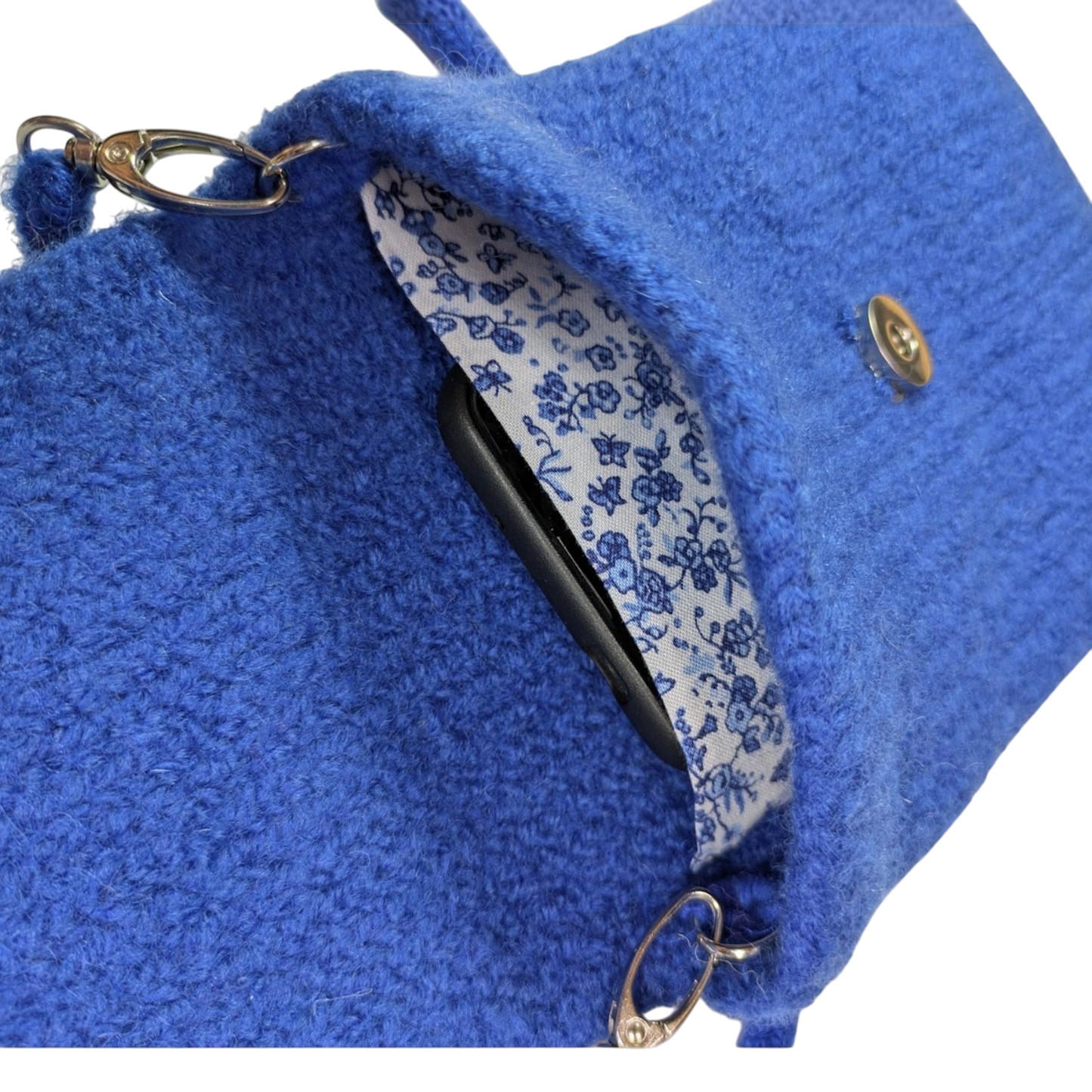 Wool Felt Crossbody Purse Cobalt Blue