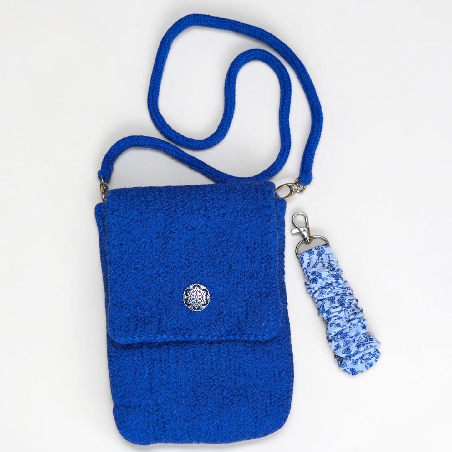 Wool Felt Crossbody Purse Cobalt Blue