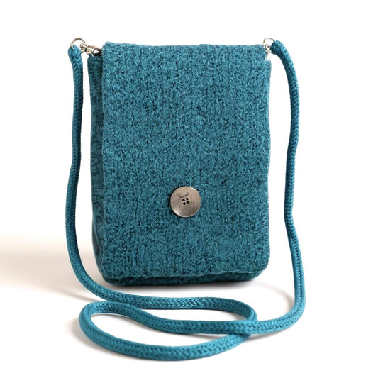 The Slim Wooly Crossbody Purse in Teal