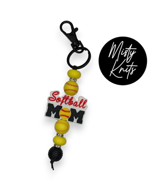 Softball Mom Keychain