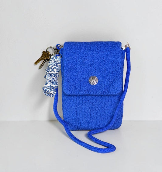 Wool Felt Crossbody Purse Cobalt Blue