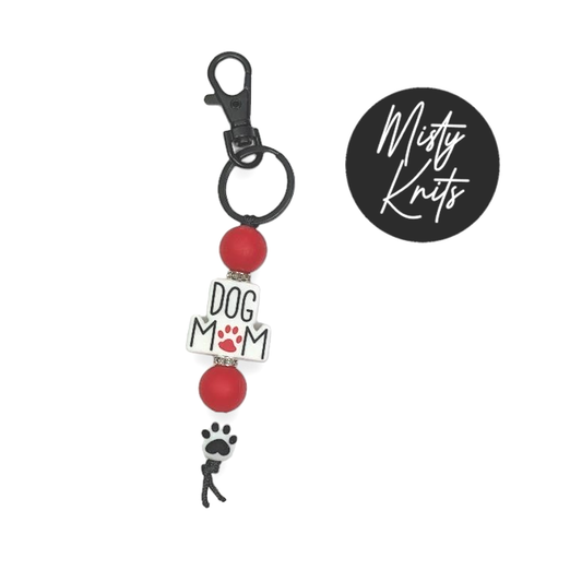 Dog Mom Beaded Keychain