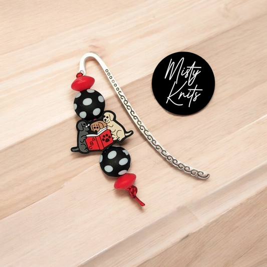 Reading Dogs Polka Dot Bookmark
