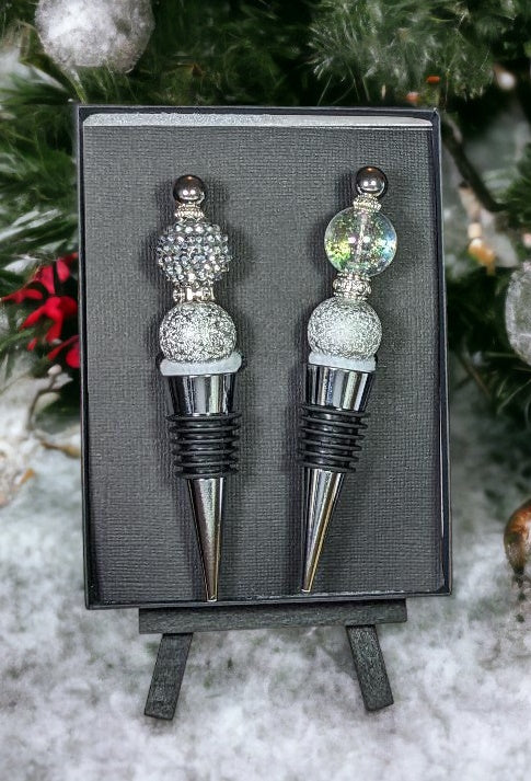 Wine Bottle Stoppers - Box of two stoppers - Includes Gift Box